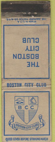 Matchbook Cover - The Boston City Club MA WEAR