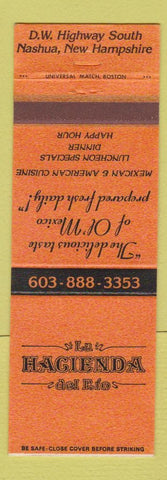 Matchbook Cover - La Hacienda Del Rio Nashua NH