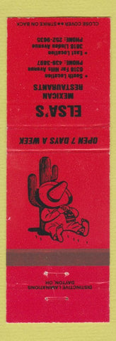 Matchbook Cover - Elsa's Mexican Restaurant Dayton OH
