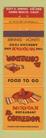 Matchbook Cover - El Comedor Mexican Restaurant Long Beach CA
