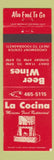 Matchbook Cover - La Cocina Mexican Restaurant