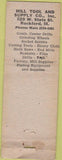 Matchbook Cover - Hill Tool Supply Co Rockford IL WORN