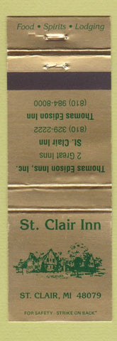 Matchbook Cover - St Clair Inn St Clair MI