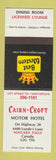 Matchbook Cover - Cairn Croft Motor Hotel Niagara Falls ON Best Western