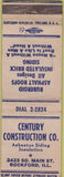 Matchbook Cover - Century Construction Rockford IL WORN