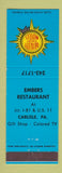 Matchbook Cover - Quality Courts Motel Embers Restaurant Carlisle PA