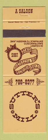 Matchbook Cover - Sutter's Mill San Francisco CA