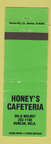 Matchbook Cover - Honey's Cafeteria Duncan OK