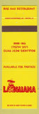 Matchbook Cover - Laguna Restaurant