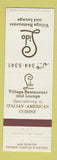 Matchbook Cover - Lido Village Restaurant Italian Atlantic City NJ