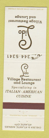 Matchbook Cover - Lido Village Restaurant Italian Atlantic City NJ