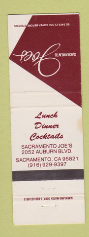 Matchbook Cover - Sacramento Joe's Restaurant CA WEAR