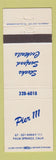 Matchbook Cover - Pier 111 Palm Springs CA