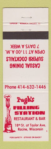 Matchbook Cover - Pugh's Filling Station Restaurant Racine WI