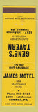 Matchbook Cover - James Motel Conway PA Gene's Tavern