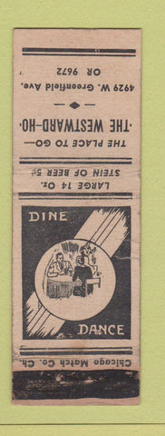 Matchbook Cover - The Westward Ho WORN