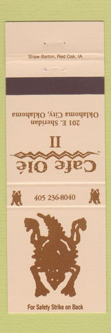 Matchbook Cover - Cafe Ole Mexican Food Oklahoma City OK