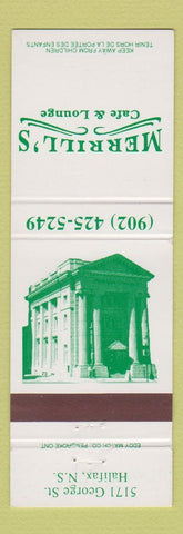 Matchbook Cover - Merrill's Cafe Lounge Halifax NS
