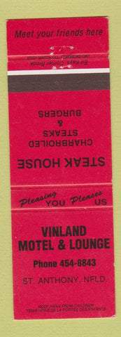 Matchbook Cover - Vinland Motel Lounge ST Anthony NF