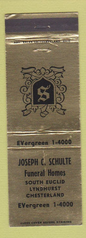 Matchbook Cover - Joseph Schulte Funeral Homes Cleveland OH South Euclid