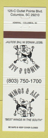 Matchbook Cover - Wings & Ale Columbia SC