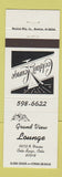 Matchbook Cover - Grand View Lounge Colorado Springs