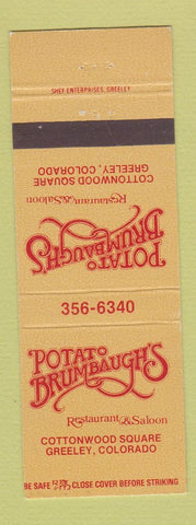 Matchbook Cover - Potato Brumbaugh's Restaurant Greeley Colorado