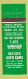 Matchbook Cover - Ward's Used Cars Odessa TX Coy's Barber Shop