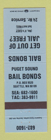 Matchbook Cover - Puget Sound Bail Bonds Seattle WA BLUE