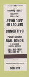 Matchbook Cover - Puget Sound Bail Bonds Seattle WA WHITE