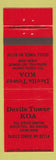 Matchbook Cover - Devils Tower KOA Devils Tower WY
