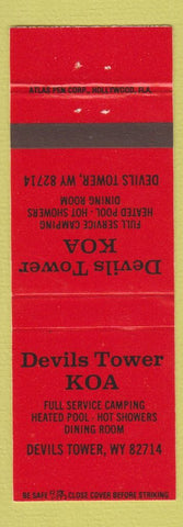 Matchbook Cover - Devils Tower KOA Devils Tower WY