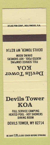 Matchbook Cover - Devils Tower KOA Devils Tower WY