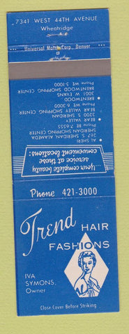 Matchbook Cover - Trend Hair Fashions Wheatridge Colorado
