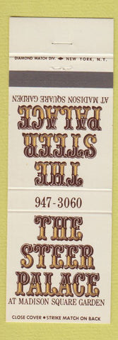 Matchbook Cover - The Steer Palace New York City Madison Square Garden