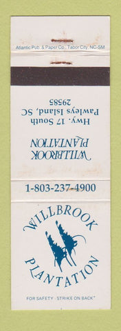 Matchbook Cover - Willbrook Plantation Pawleys Island SC