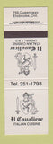 Matchbook Cover - Il Cavaliere Italian Etobicoke ON