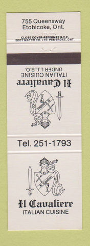 Matchbook Cover - Il Cavaliere Italian Etobicoke ON