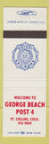 Matchbook Cover - American Legion George Beach Post Fort Collins Colorado