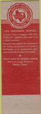 Matchbook Cover - Fidelity Union Insurance Temple TX