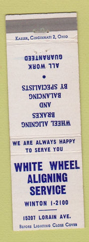 Matchbook Cover - White Wheel Aligning Service Cleveland?