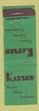 Matchbook Cover - Kayser Hosiery Gloves Underwear WEAR
