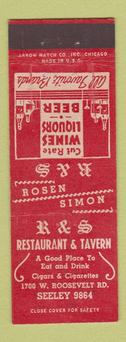 Matchbook Cover - R&S Restaurant Tavern Chicago IL ARROW