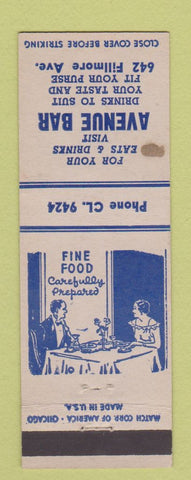 Matchbook Cover - Avenue Bar WEAR
