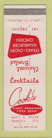Matchbook Cover - Cook's Restaurant Los Angeles CA