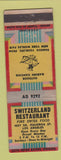 Matchbook Cover - Switzerland Restaurant Los Angeles CA