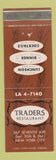Matchbook Cover - Traders Restaurant New York City