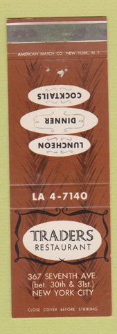 Matchbook Cover - Traders Restaurant New York City