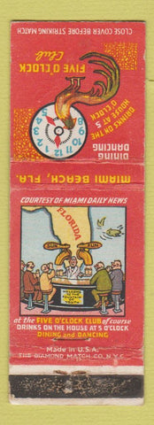 Matchbook Cover - Five o Clock Club Miami Beach FL WEAR