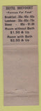 Matchbook Cover - Brevoort Hotel Chicago IL Crystal Bar